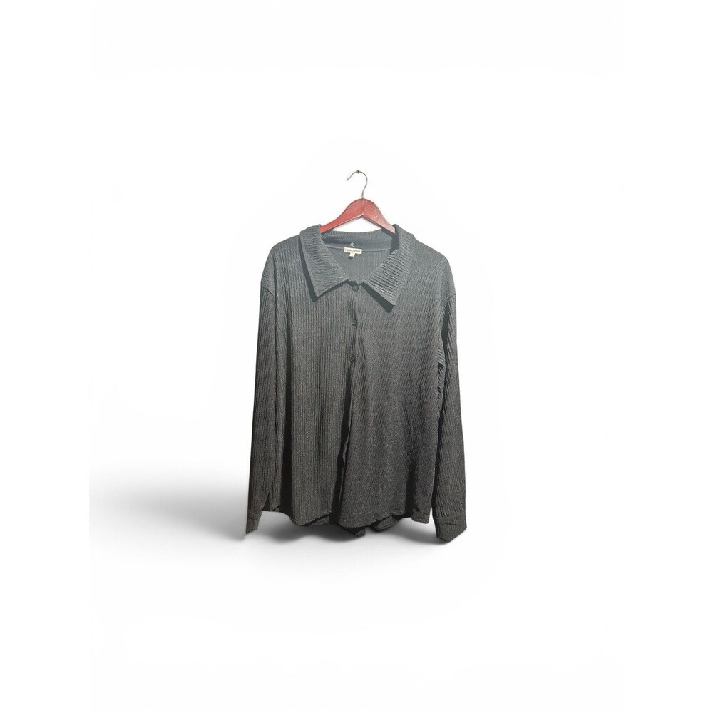 Plus Size Oversized Button Down Top Women's 3X Drapey Chic Shirt